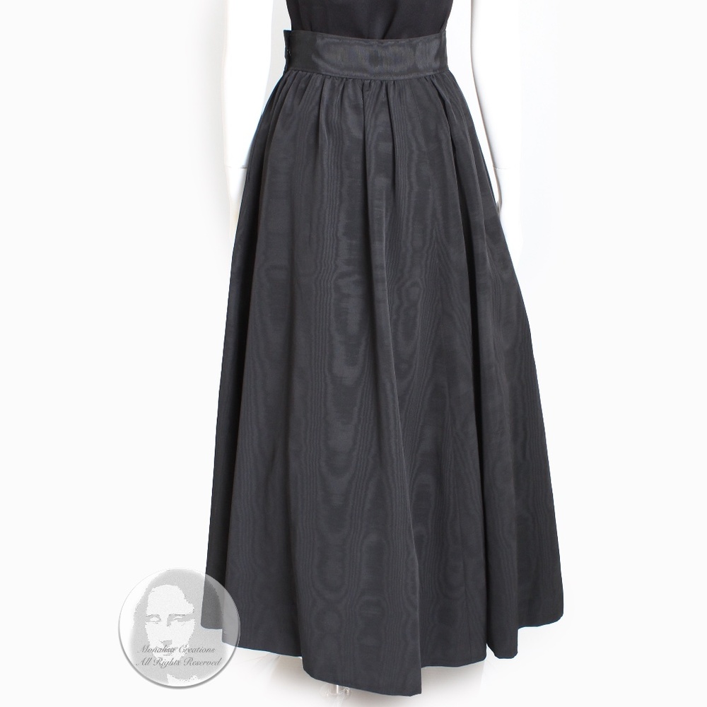 Yves Saint Laurent Skirt Black Moire Maxi Rare Ballet Russes Vintage 70s EU 42 - Picture 10 of 16